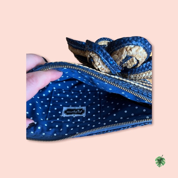 MUD PIE Wheat Straw Clutch Purse - Picture 5 of 7
